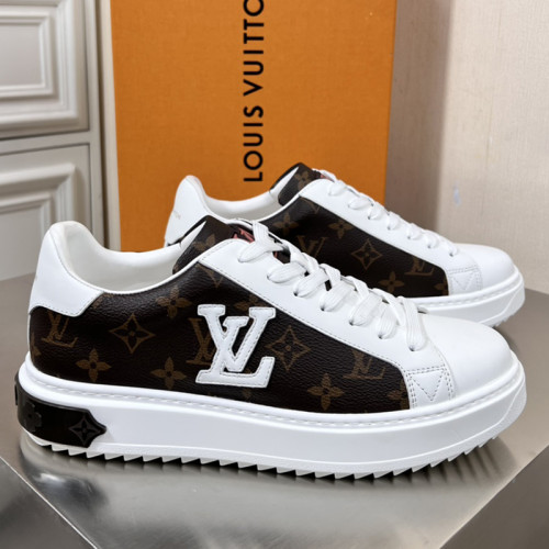 Louis Vuitton Mens Shoes Sneakers Lace-Up Luxury Brand Fashion TIME OUT SNEAKER with Original Box