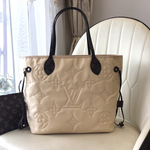 Louis Vuitton Womens Bags Handbags Luxury Brand Fashion Type NEVERFULL MM M21352 Silver Coated canvas