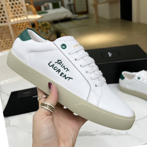 Yves Saint Laurent YSL Women Shoes Casual Luxury Brand COURT CLASSIC SL/06 EMBROIDERED SNEAKERS IN LEATHER with Original Box 61064908G109061