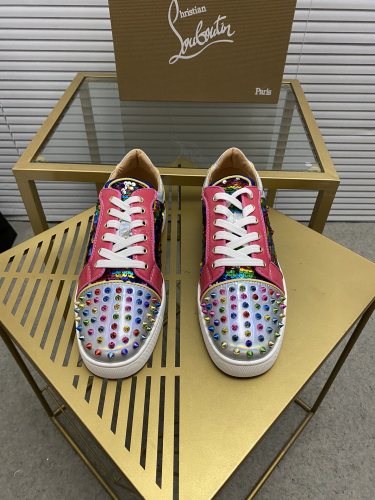 Christian Louboutin Mens Shoes Sneakers Luxury Brand Red Bottom Design Sports Footwears with Original Box