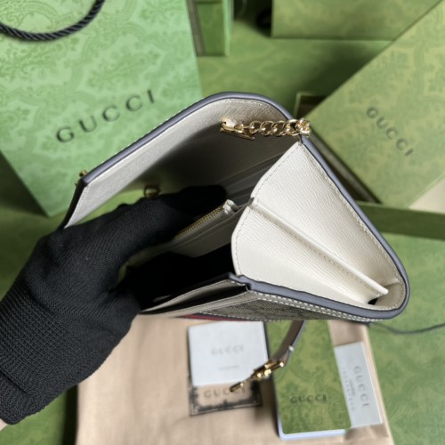 Gucci Womens Mens Bags Wallets Luxury Brand Gucci Jackie 1961 chain wallet with Original Box 652681 HUHHG 9794