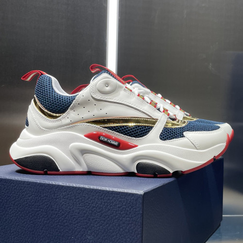 Dior Mens Shoes Sneakers Luxury Brand Breathable Design B22 SNEAKER Mesh with Smooth Calfskin with Original Box 3SN231YXX_H861