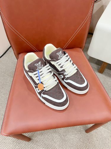 Louis Vuitton Mens Shoes Fashion Sneakers Design Luxury Brand LV TRAINER SNEAKER 1ABLVV Mix of materials with Original Box 1ABLUR  
