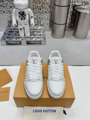 Louis Vuitton Mens Shoes Fashion Sneakers Design Luxury Brand LV TRAINER SNEAKER 1ABLVV Mix of materials with Original Box 1ABLUR  