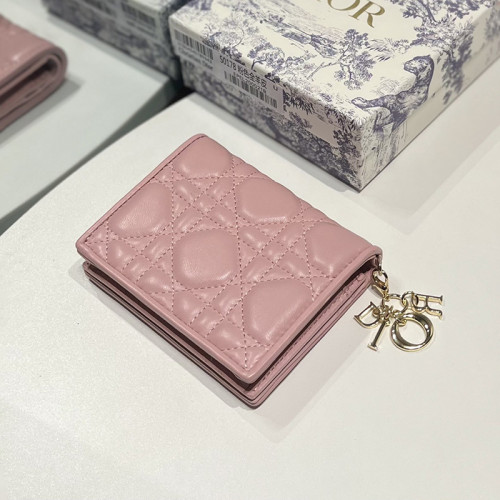 Dior Womens Bags Wallets Luxury Brand Mini Lady Dior Gardenia Wallet with Original Box