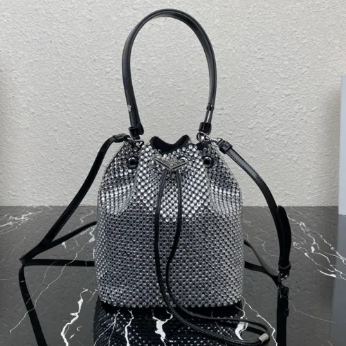 Prada Womens Shoulder Bags Luxury Brand Black Saffiano leather mini-pouch with Original Box 1BE067_RV44_F0134_V_WOM  
