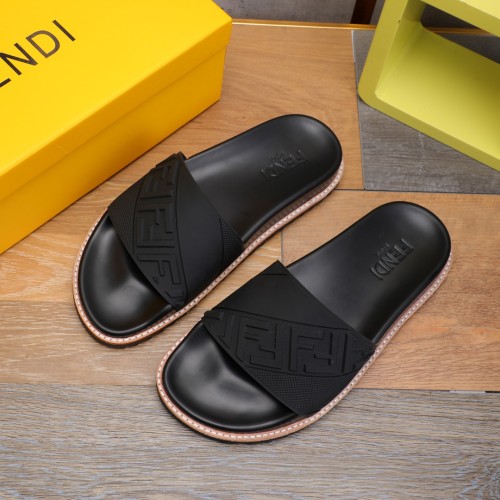 Fendi Men Shoes Slides Sandals Slippers Luxury Brand Mens Shoes with Original Box