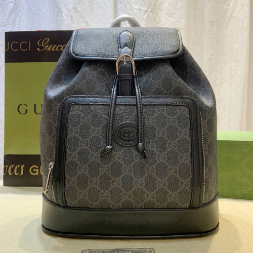 Gucci Womens Mens Fashion Bags Shoulder Backpacks Luxury Brand Backpack with Interlocking G in GG Supreme 674147 2KQQT 8391 with Original Box