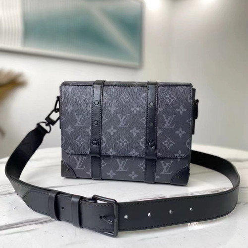 Louis Vuitton Womens and Mens Unisex Bags Luxury Brand TRUNK MESSENGER Monogram Eclipse coated canvas M45727 with Original Box  
