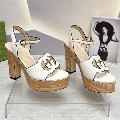 Gucci Womens Shoes Sandals 12cm Heel Luxury Brand with Original Box 730022 US000 7519 Women's Interlocking G sandal in leather Whatsapp 