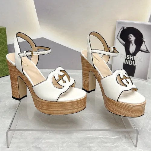 Gucci Womens Shoes Sandals 12cm Heel Luxury Brand with Original Box 730022 US000 7519 Women's Interlocking G sandal in leather Whatsapp 