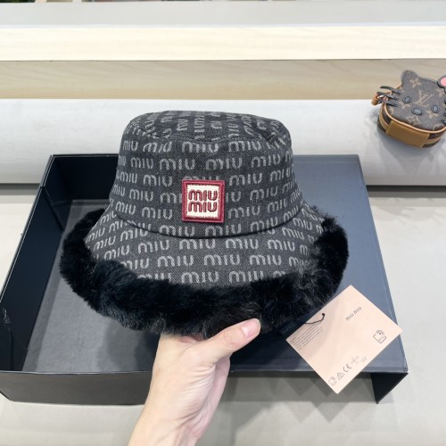 Miumiu Womens Cap Bucket Hat Luxury Brand with Original Box  