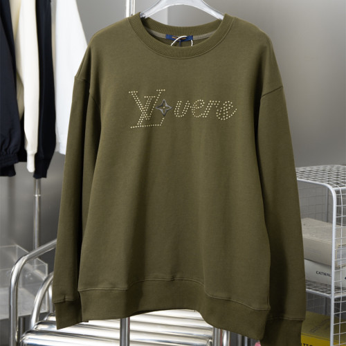 Louis Vuitton Womens Mens Long Sleeve Sweatshirt Luxury Brand Mens Sweatshirts Cotton Signature Crewneck 1AFJHB   