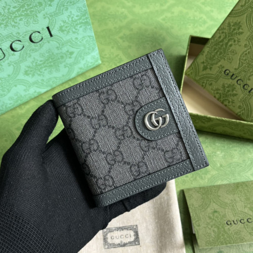 Gucci Mens Womens Wallets Bags Coin Purse Card Holder Luxury Brand GG Ophidia GG wallet in grey and black Supreme 732016 UULBN 1244 with Original Box