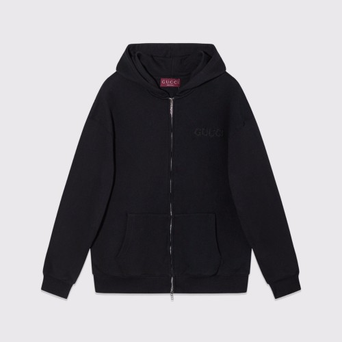 Gucci Womens Mens Zip Hoodie Luxury Brand Mens Sweatshirt Winter Fashion VISCOSE JERSEY SWEATSHIRT WITH EMBROIDERY   