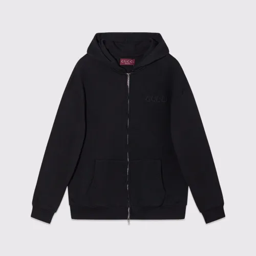 Gucci Womens Mens Zip Hoodie Luxury Brand Mens Sweatshirt Winter Fashion VISCOSE JERSEY SWEATSHIRT WITH EMBROIDERY   