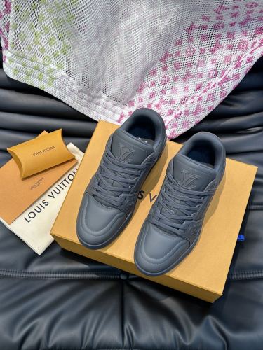 Louis Vuitton Mens Shoes Fashion Sneakers Design Luxury Brand LV TRAINER SNEAKER 1ABLVV Mix of materials with Original Box 1ABLUR  