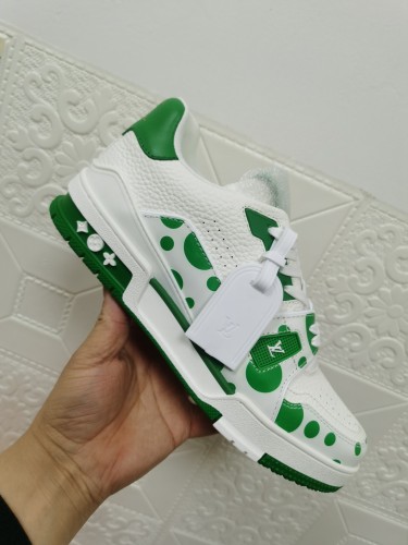 Louis Vuitton Mens Shoes Fashion Sneakers Design Luxury Brand LV TRAINER SNEAKER Mix of materials with Original Box 1A9JI9