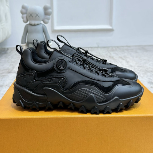 Louis Vuitton Womens Shoes Sneakers Lace-Up Luxury Brand Fashion LV Discovery Lace Up Sneaker with Original Box  