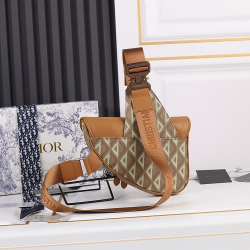 Dior Womens Mens Bag Saddle Bag Luxury Brand Design Fashion Type Shoulder Bags SADDLE BAG Dior CD Diamond Canvas and Smooth Calfskin with Original Box 1ADPO093CDP_H42E