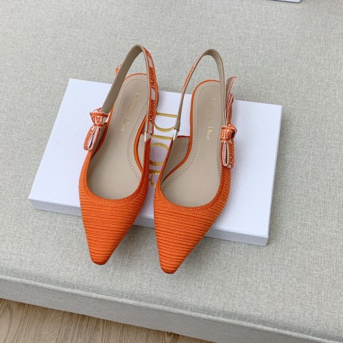 Dior Women Shoes Pumps Luxury Design Fashion Type Flat Heel Shoes for Wedding Style J'ADIOR SLINGBACK BALLERINA Cotton Fabric with Original Box Flat