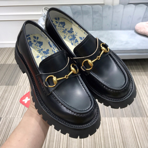 Gucci Womens Shoes Boots Luxury Brand Women's Gucci Black Leather Lug Sole Loafer Moccasins with Original Box 577236 DS800 1000
