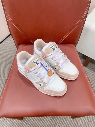 Louis Vuitton Mens Shoes Fashion Sneakers Design Luxury Brand LV TRAINER SNEAKER 1ABLVV Mix of materials with Original Box 1ABLUR  