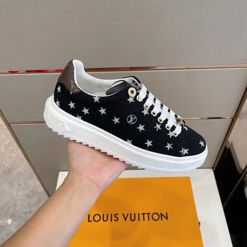 Louis Vuitton Women Shoes Sneakers Lace-Up Luxury Brand Fashion TIME OUT SNEAKER with Original Box 1AADMG
