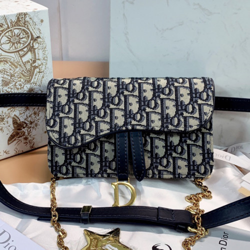 Dior Womens Mens Bag Saddle Bag Luxury Brand Design Fashion Type Dior SADDLE BELT POUCH Blue Dior Oblique Jacquard with Original Box S5619CTZQ_M928