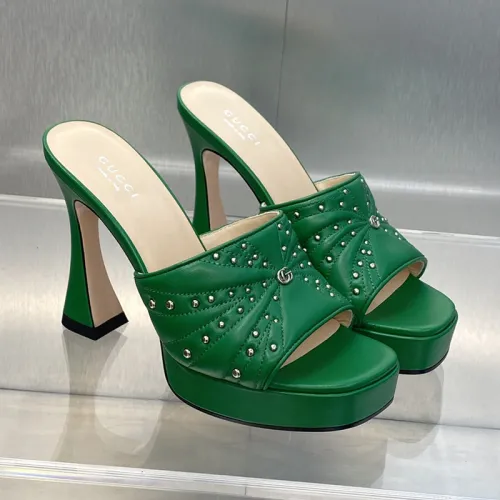 Gucci Womens Shoes Sandals 11cm Heel Luxury Brand with Original Box 719844 C9D00 9022 Women's Interlocking G studs sandal in leather Whatsapp 