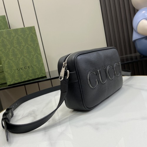 Gucci Mens Womens Bags Shoulder Bag Luxury Brand Gucci mini shoulder bag in grey and black GG Supreme with Original Box 768391 FACQF 1247