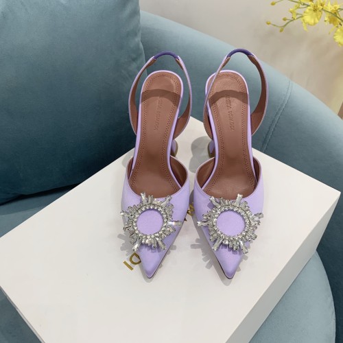Amina Muaddi Womens Shoes Sandals Slippers Luxury Brand Fashion Pumps for Women with Original Box 9cm Heel