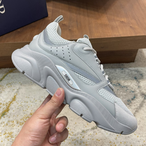 Dior Mens Shoes Sneakers Luxury Brand Breathable Design B22 SNEAKER Technical Mesh with Gold-Tone Laminated Calfskin with Original Box  
