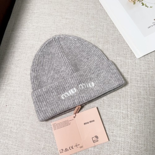 Miumiu Womens Cap Knit Hat Luxury Brand with Original Box  