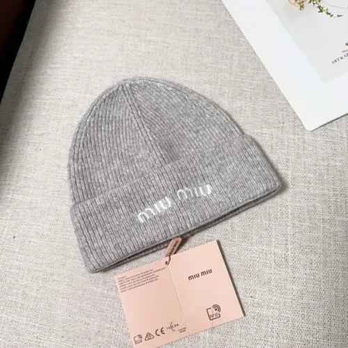 Miumiu Womens Cap Knit Hat Luxury Brand with Original Box  