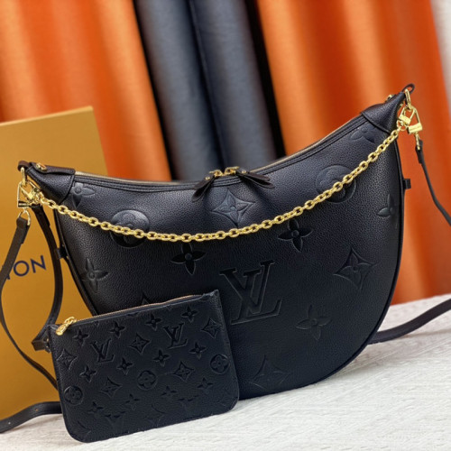 Louis Vuitton Womens Bags Shoulder Bag Luxury Brand Loop Hobo Monogram Empreinte Leather M46725  