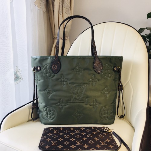 Louis Vuitton Womens Bags Handbags Luxury Brand Fashion Type NEVERFULL MM M21352 Silver Coated canvas