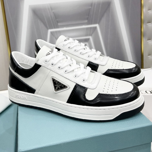 Prada Mens Shoes Casual Luxury Brand Breathable Sneakers with Original Box Downtown leather sneakers 2EE364_3LKG_F0964