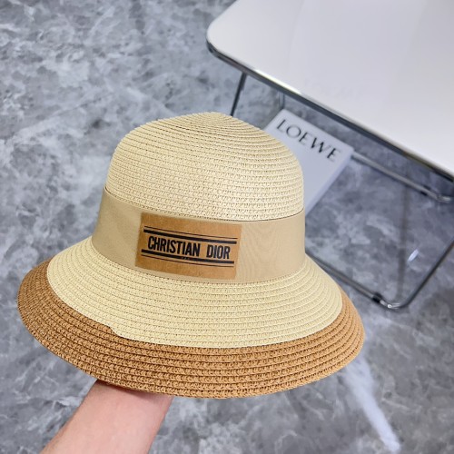 Dior Womens Bucket Hat Straw Hat Luxury Brand Design Dior Cap with Original Box  