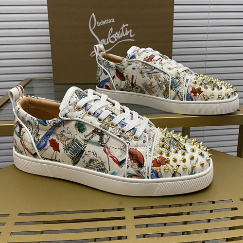 Christian Louboutin Mens Shoes Sneakers Luxury Brand Red Bottom Design Sports Footwears with Original Box
