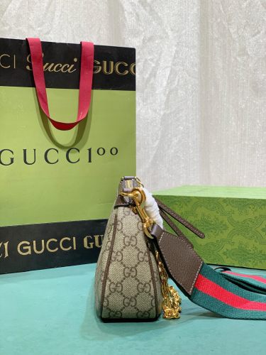 Gucci Womens Bags Shoulder Messenger Bag Luxury Brand Gucci Ophidia small handbag in beige and ebony Supreme with Original Box 735132 FABLE 9442