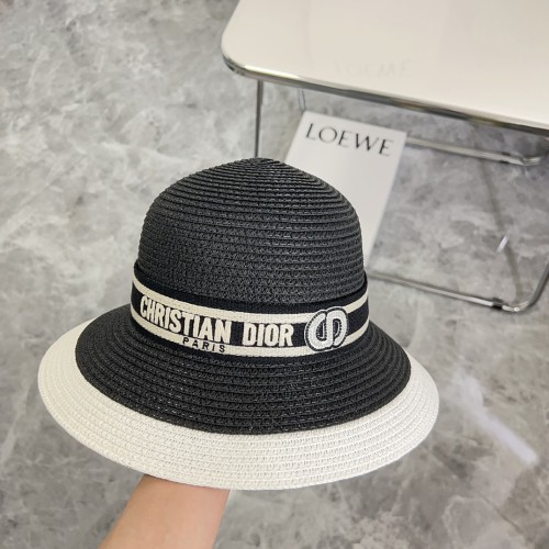 Dior Womens Bucket Hat Straw Hat Luxury Brand Design Dior Cap with Original Box  