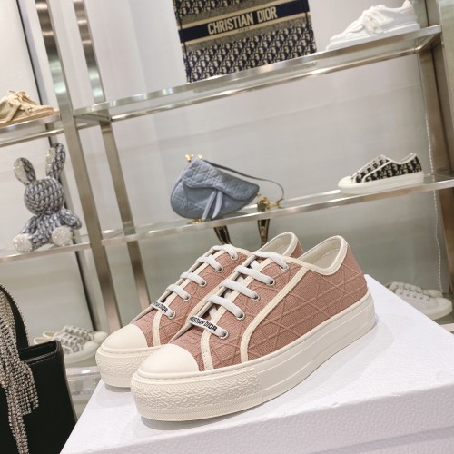 Dior Womens Shoes Fashion Sneakers WALK'N'DIOR SNEAKER Cotton Canvas Luxury Brand with Original Box Whatsapp 