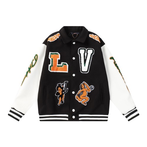 Louis Vuitton Men Womens Jackets Coat Luxury Brand Mens Jackets Varsity Blouson Top Quality   