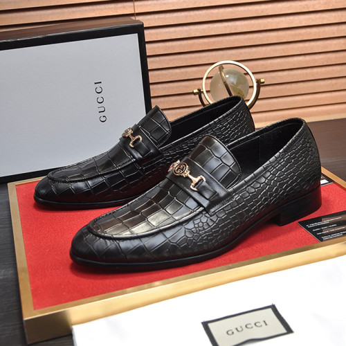 Gucci Mens Shoes Leather Design Luxury Brand Business Dress Shoes for Men with Original Box