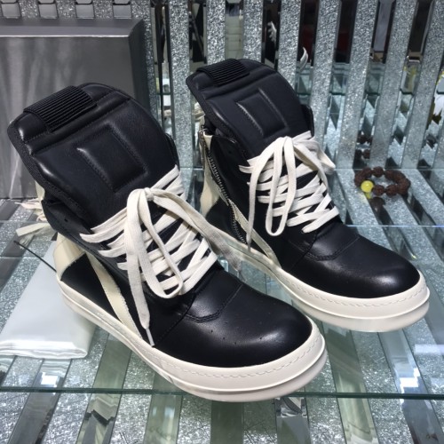 Rick Owens Men Shoes Sneakers Leather High-Top Breathable Mens Casual Shoes Ankle Boots with Original Box