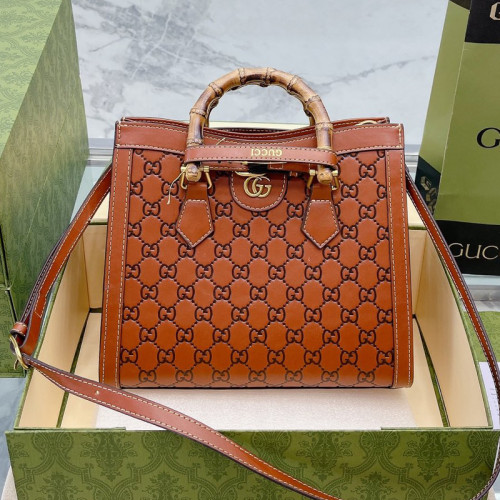 Gucci Womens Bags Shoulder Handbag Luxury Brand Gucci Diana mini tote bag in leather 702732 U3ZDT 5479