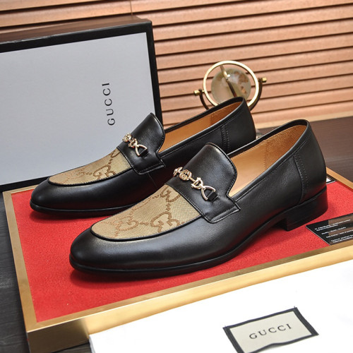 Gucci Mens Shoes Leather Design Luxury Brand Business Dress Shoes for Men with Original Box