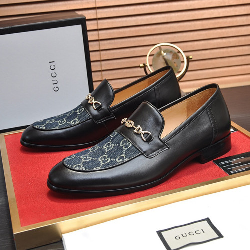 Gucci Mens Shoes Leather Design Luxury Brand Business Dress Shoes for Men with Original Box