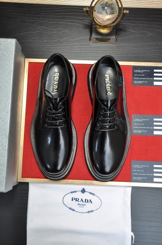Prada Mens Shoes Business Casual Luxury Brand Dress Shoes with Original Box